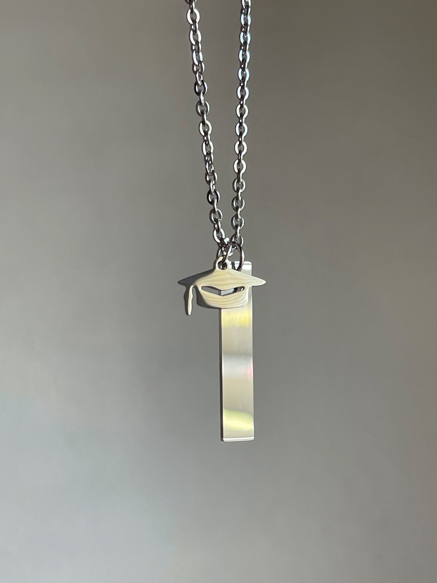 Steel- Personalized graduation necklace