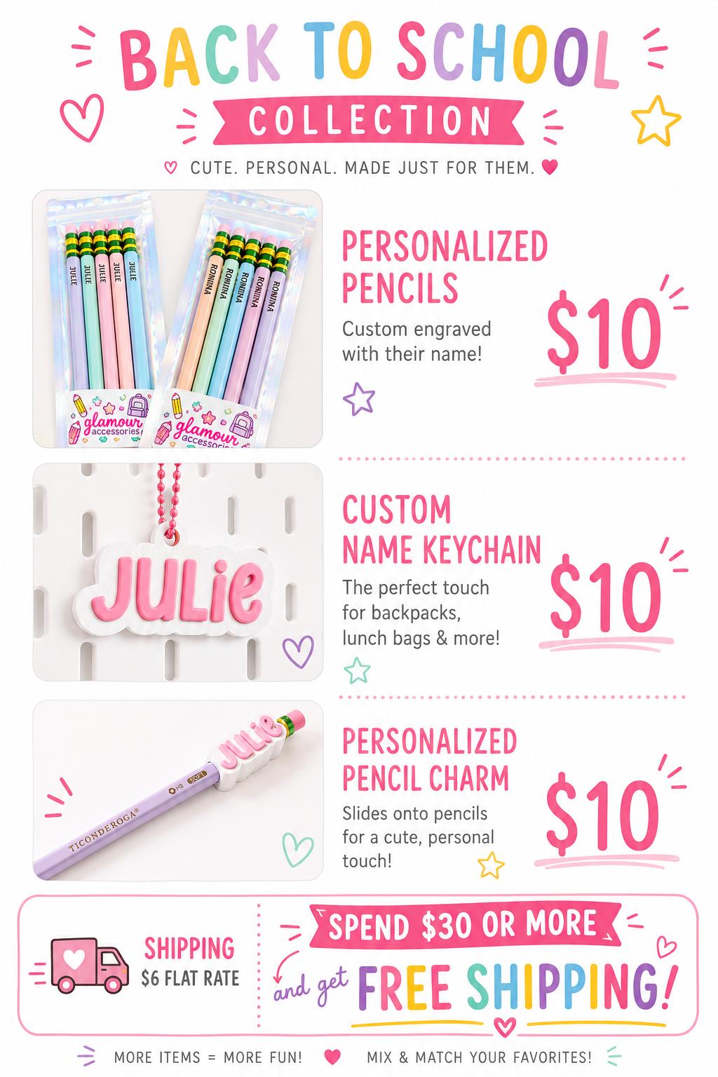 Laser engraved Pencils