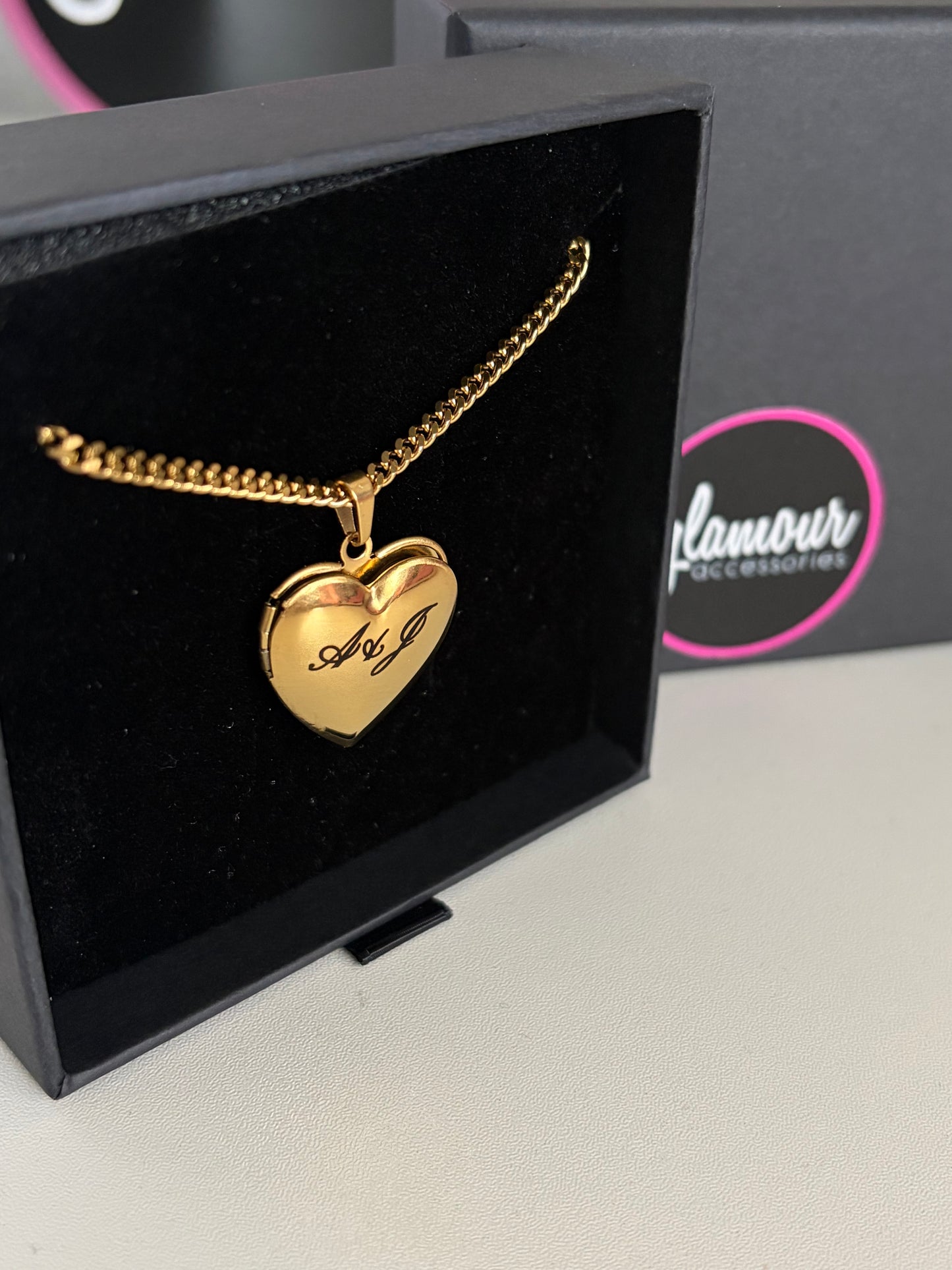 Personalized Heart locket with charm