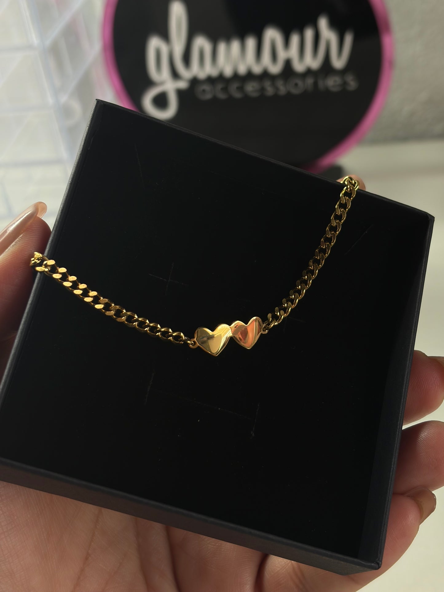 Double Mini heart bracelet