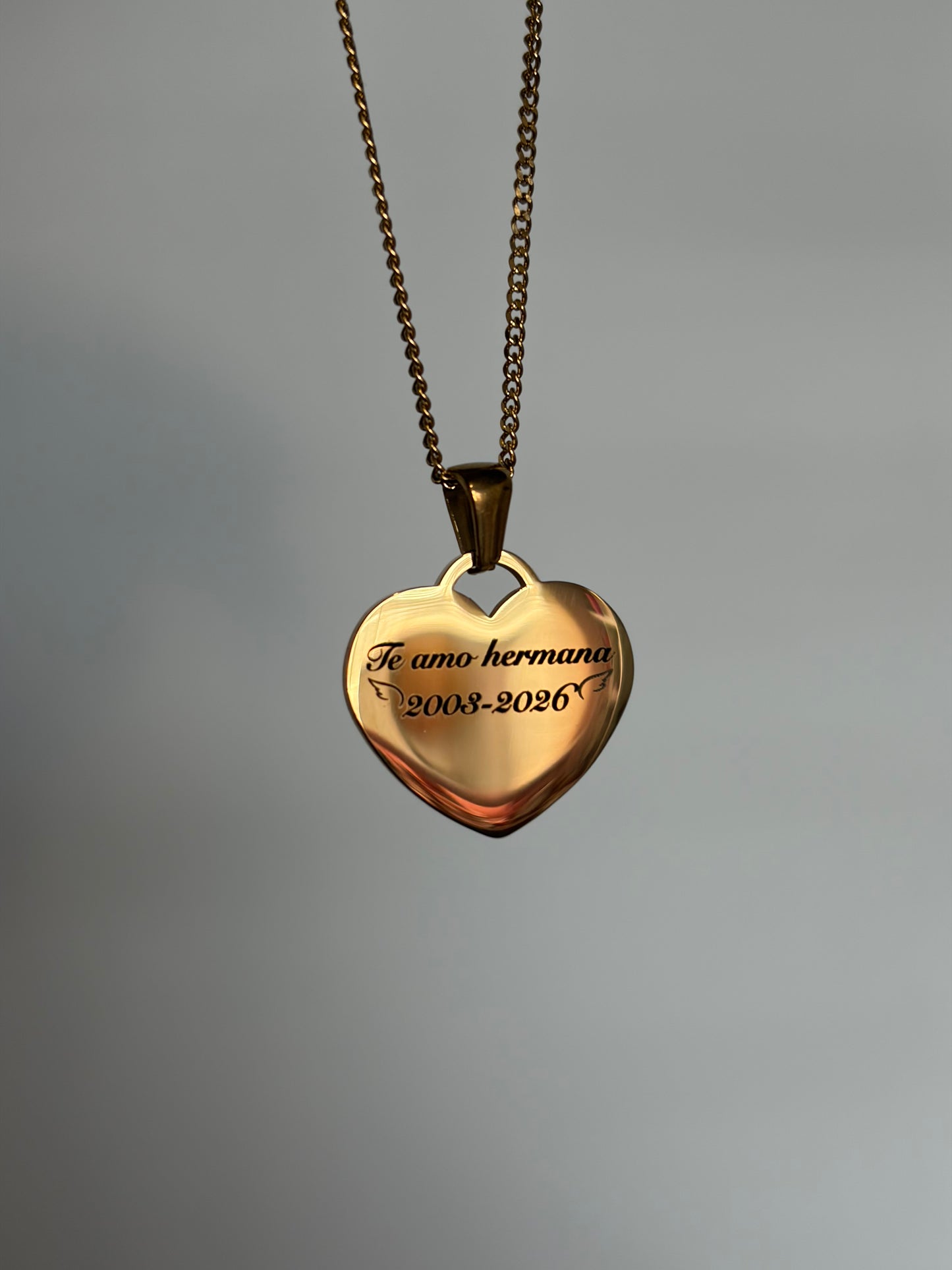 Portrait heart necklace chunky chain