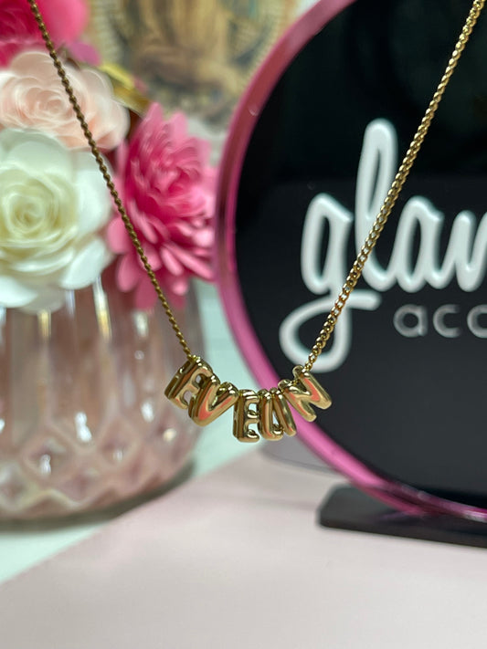 Mini Bubble letter necklace