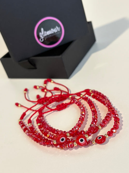 Red Crystal ojito bracelet
