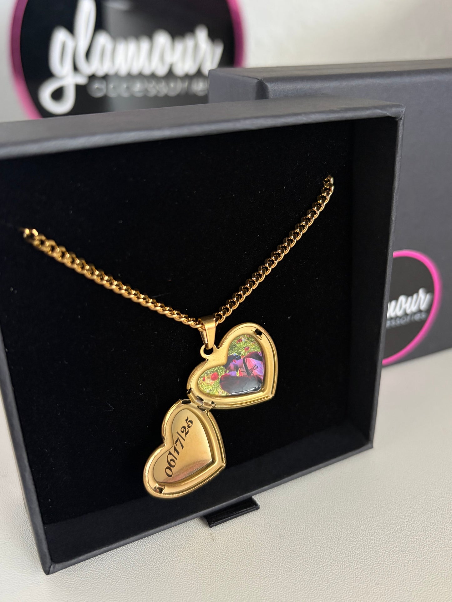 Personalized Heart locket with charm