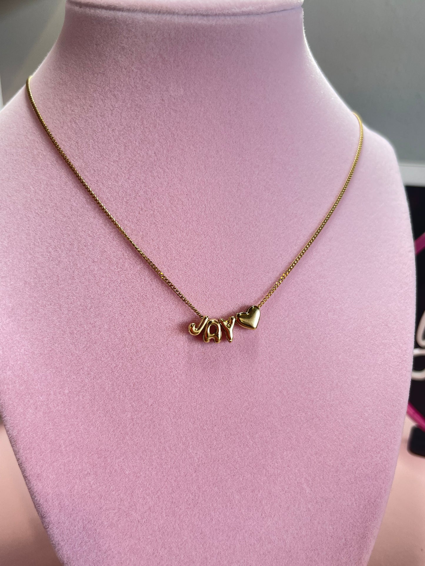 Mini Bubble letter necklace