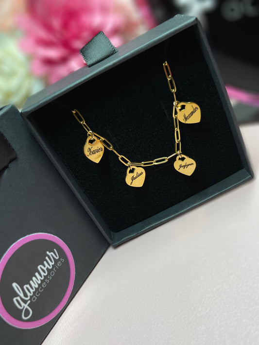 Pulsera personalizada con dije de corazón