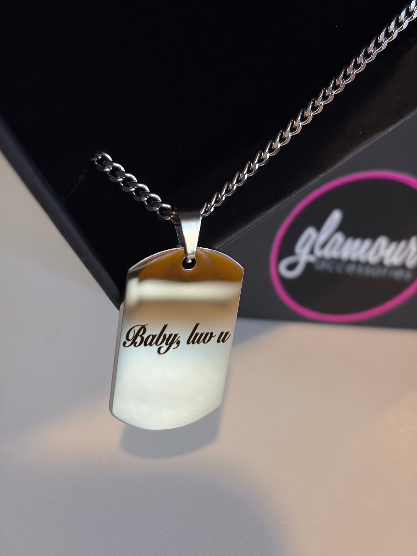 Steel Personalized ID tag necklace