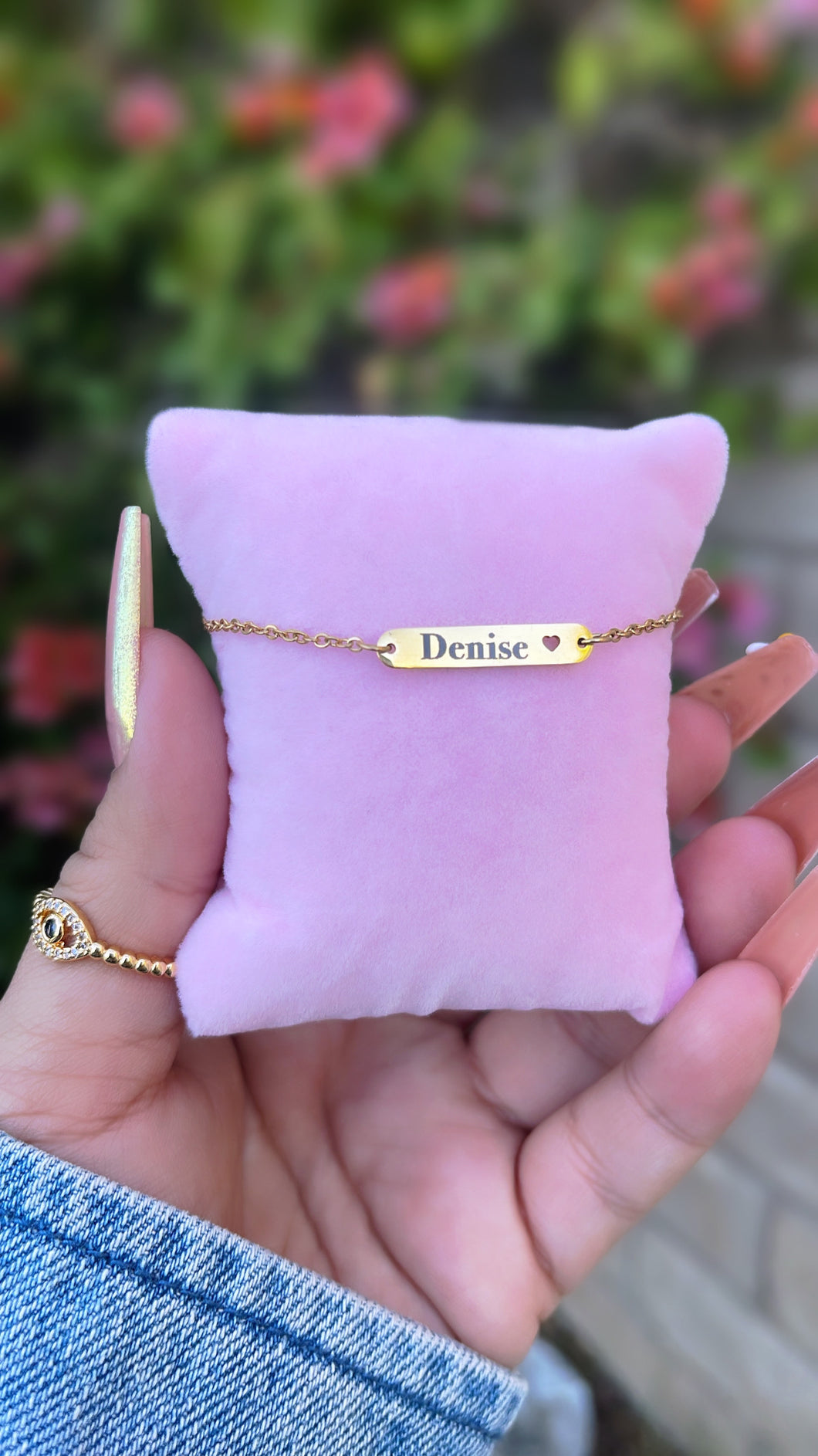 Personalized dainty heart bracelet