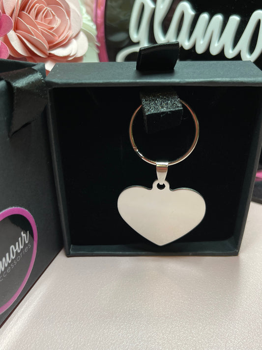 Heart Personalized silver Keychain