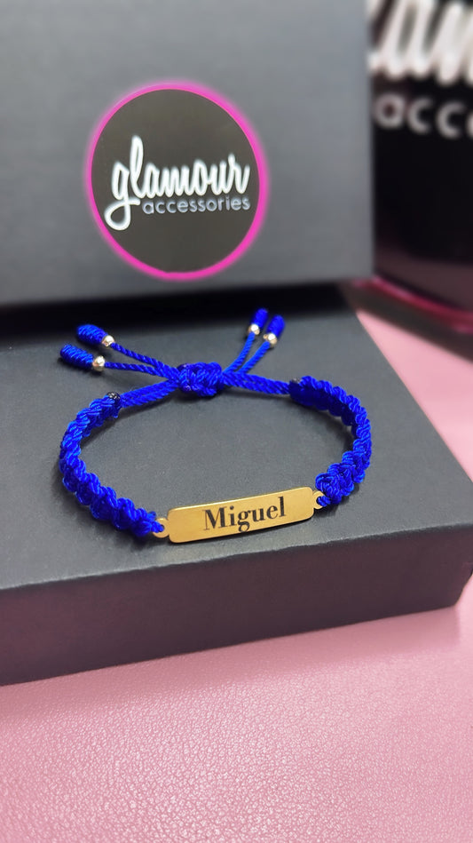 Pulsera con placa con nombre para bebé/niño