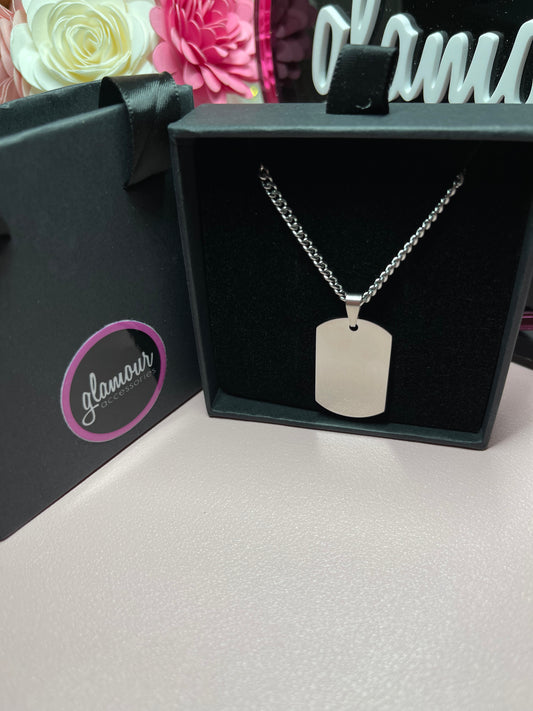 Steel Personalized ID tag necklace