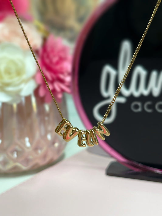 Mini bubble letter necklace