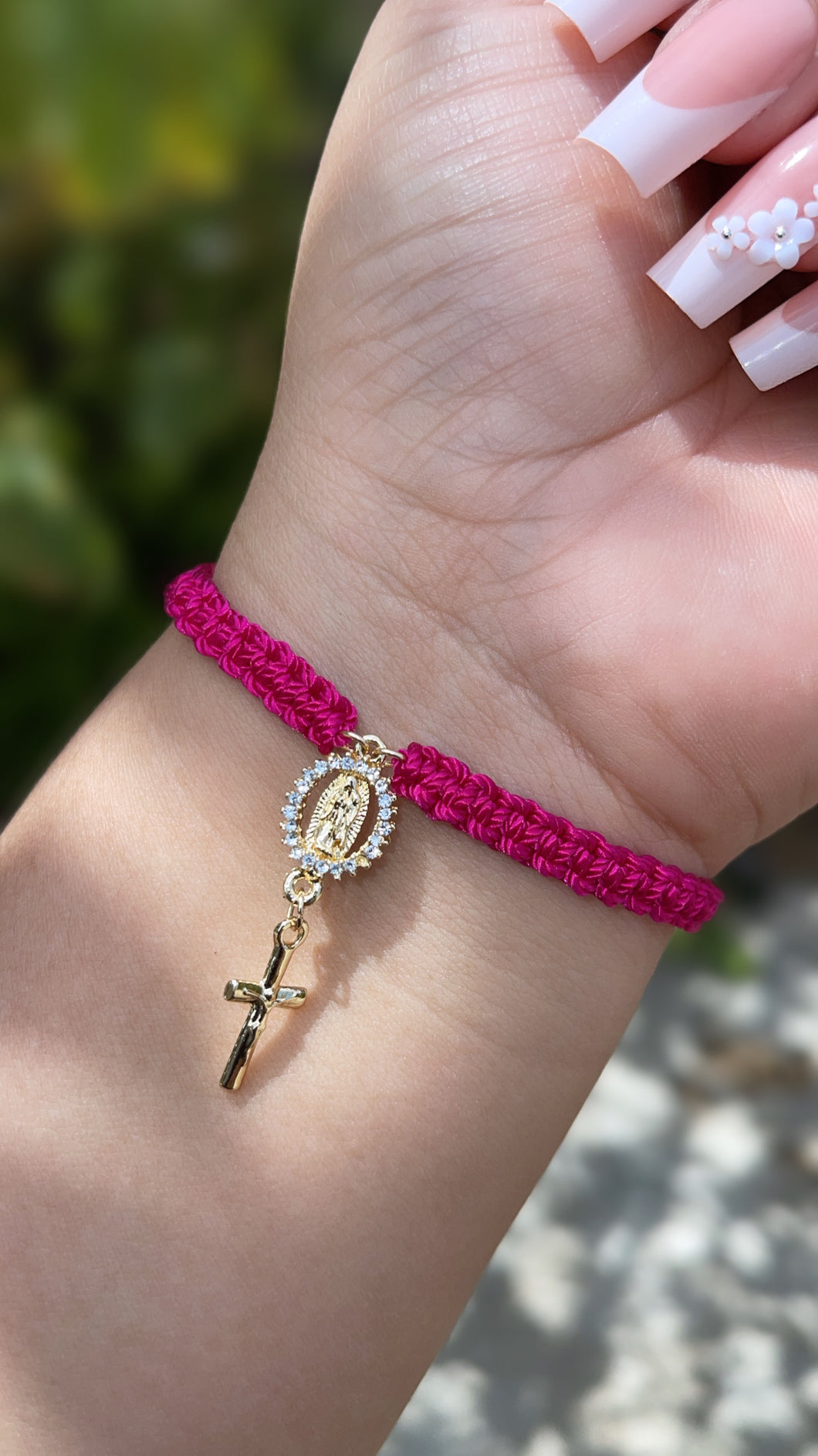 Virgen & Cross charm bracelet