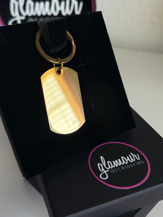 Personalized gold keychain