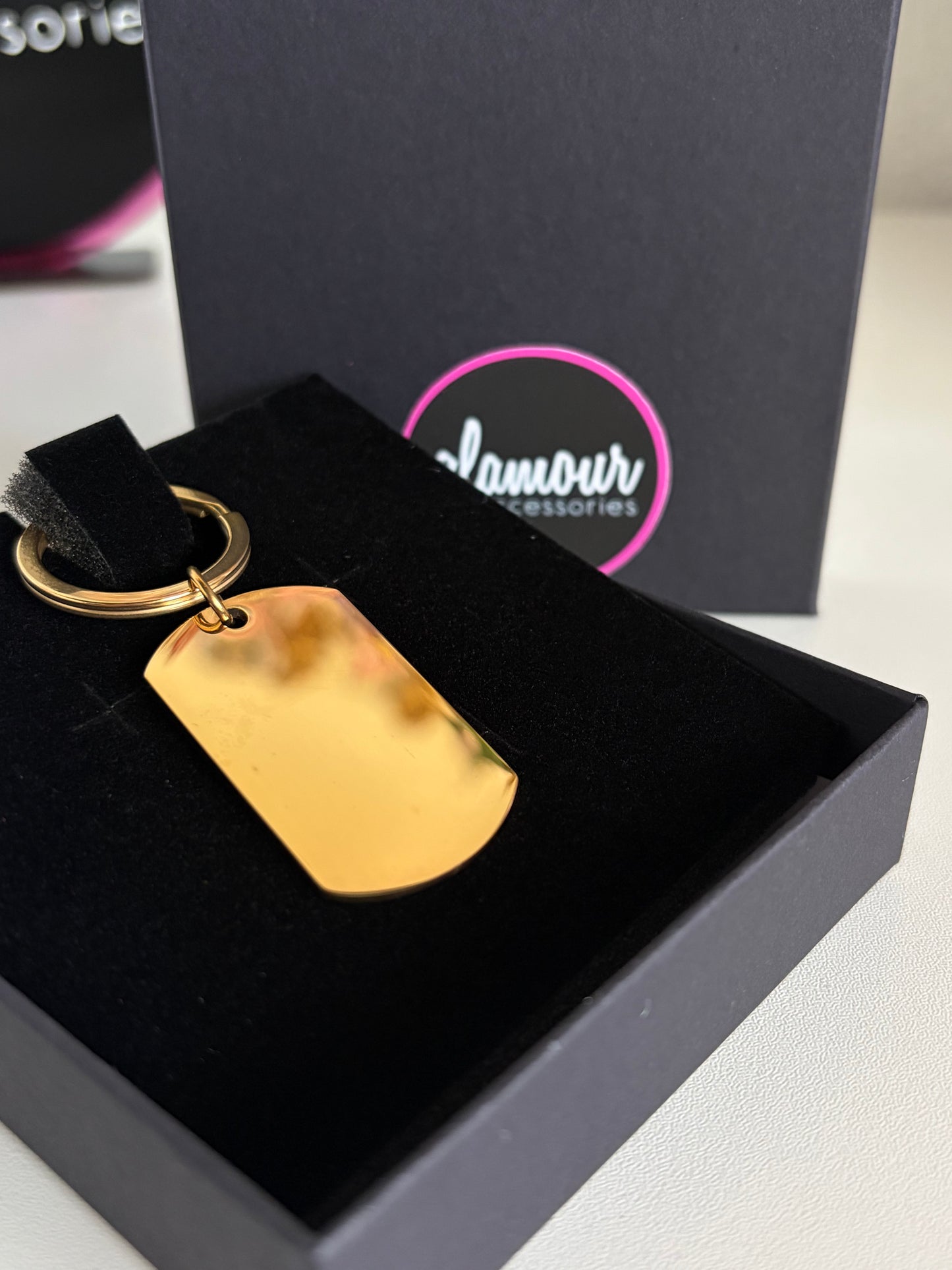 Personalized gold keychain