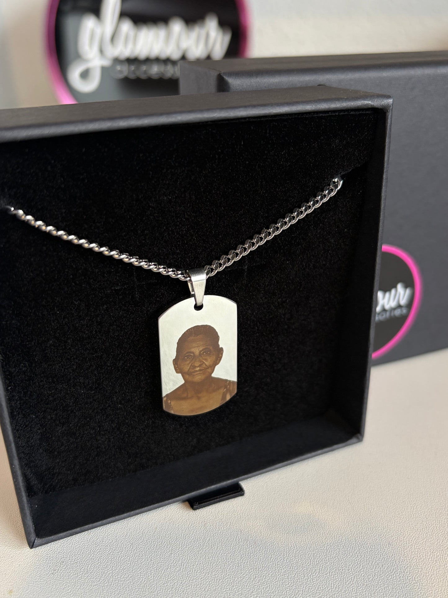 Steel Personalized ID tag necklace