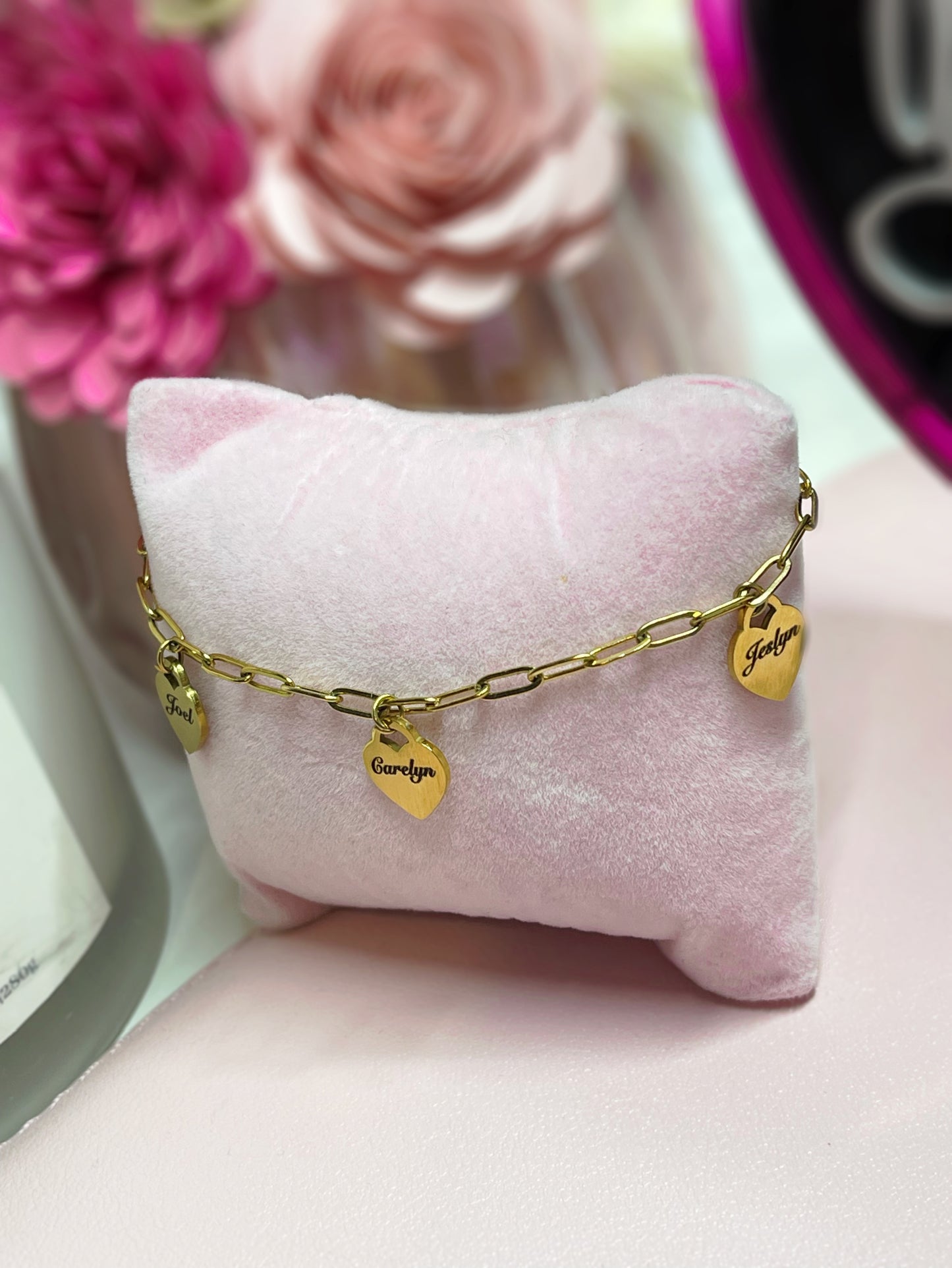 Personalized Heart charm bracelet