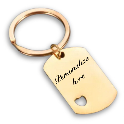 Personalized gold keychain