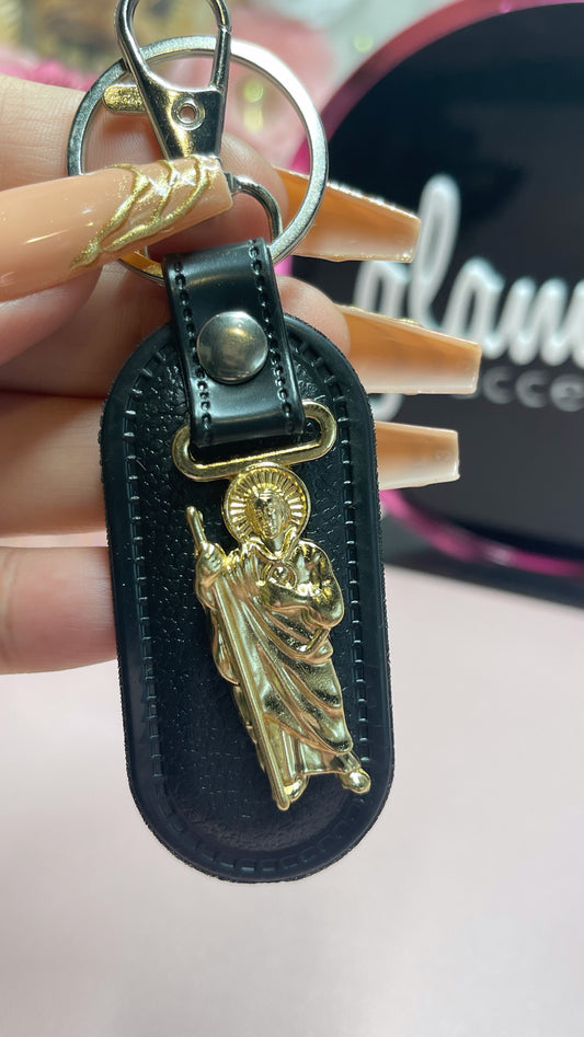 San Judas keychain- Gold