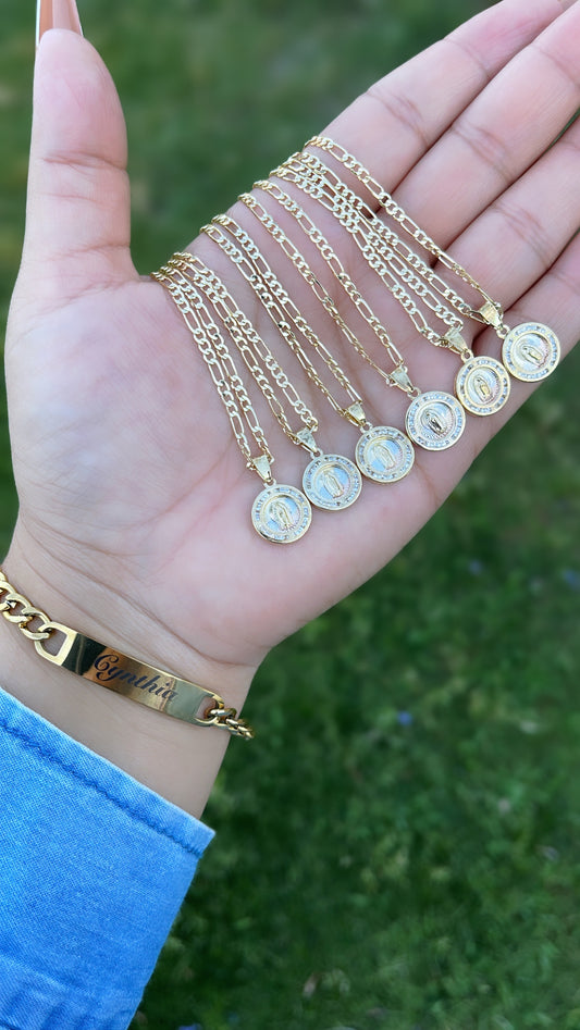 👧🏻👦🏻Collar Virgencita infantil- 18”