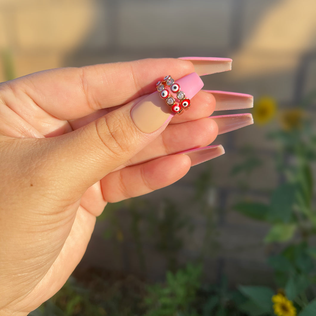 Tiny evil eye earrings🧿❤️- RED