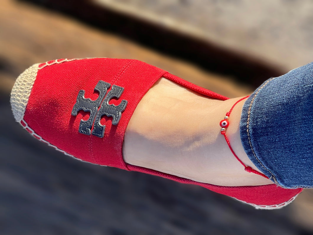 Red adjustable eye anklet