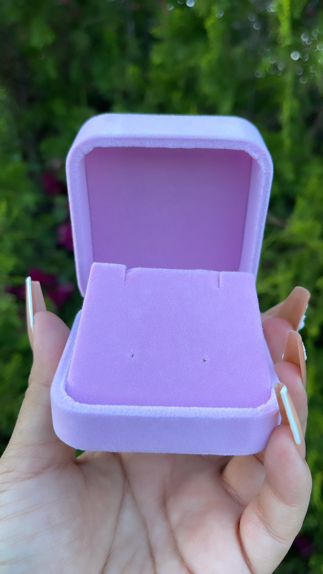 Pink velvet gift box