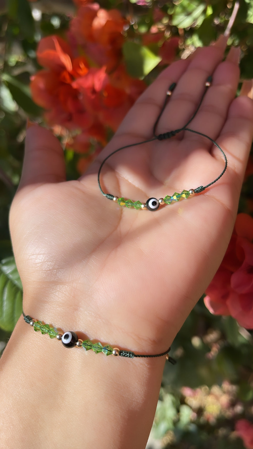 Green crystal Eye bracelet